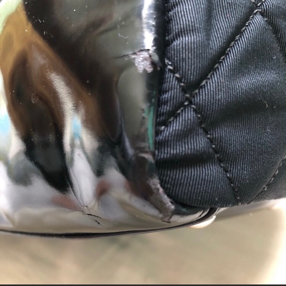 Rare Alert π¨ Vintage CHANEL Cambon Line Mini black nylon and patent leather - Picture 4 of 16